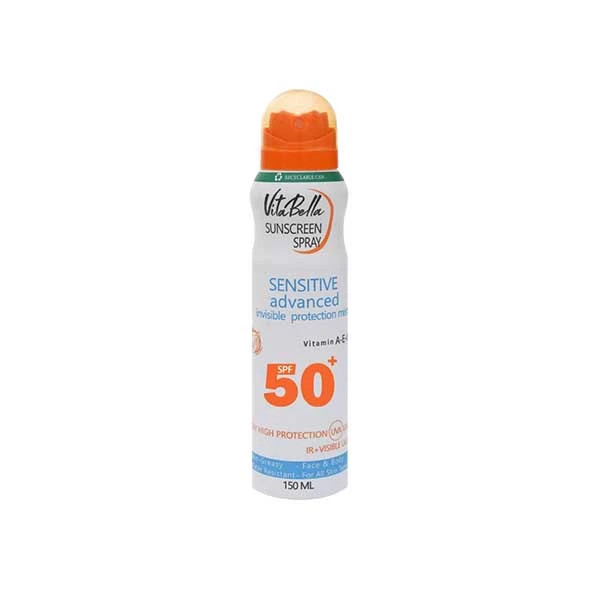 اسپری ضد افتاب spf50 برند ویتابلا-- مخصوص بدن جلوگیری از افتاب سوختگی وارداتی اصل از نمایندگی ایران زمین اصل و اورجینال