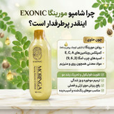 شامپو موی سر حاوی روغن مورینگا پرپشت کننده مو در یکماه برند اکسونیک 300میل اصل و اورجینال